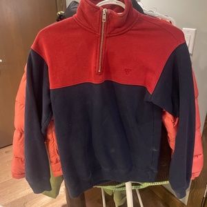 quarter zip up sweat shirt